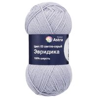Пряжа "Эвридика №03" (100 г; 200 м; светло-серый)