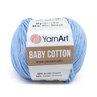 Пряжа "Baby Cotton №448" (50 г; 165 м; светло-голубой)
