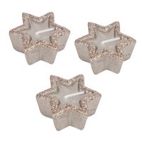 Набор свечей декоративных "Звездочки" (3 шт.; серебро)