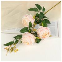 Цветок искусственный "Роза. Три бутона" (800 мм; светло-розовый)