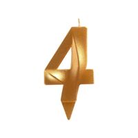 Свеча для торта "Грань. Цифра 4" (золото)