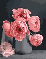 Картина по номерам "Серая ваза, розовые розы" (400х500 мм)