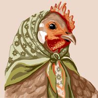 Картина по номерам "Курочка в платочке" (200х200 мм)