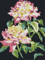 Алмазная вышивка-мозаика "Жёлто-розовые розы" (300х400 мм)
