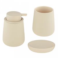 Набор для ванной комнаты "Эстетик" (3 предмета; кремовый)