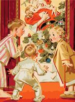 Картина по номерам "Я видел, как мама целовала Санта Клауса" (300х400 мм)