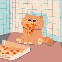 Картина по номерам "Пицца тайм" (200х200 мм)