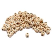 Бусины деревянные "Цифры" (10 мм; 96 шт.)