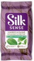 Влажные салфетки "Silk Sense. Белый чай и мята" (15 шт.)