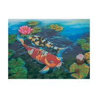 Канва с рисунком для вышивания бисером "Карпы" (190х250 мм)