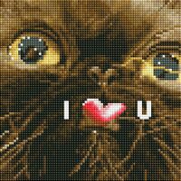 Алмазная вышивка-мозаика "I love you" (200х200 мм)