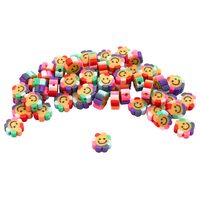 Бусины из полимерной глины "Цветочки-смайлики 2" (10 мм)