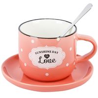 Чашка с блюдцем "Sunshine day" (180 мл; розовая)