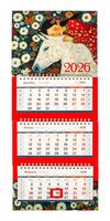 Календарь настенный квартальный на 2026 год "Цветочный сон" (19,5х47,5 см)