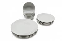 Набор тарелок (12 предметов; серый)