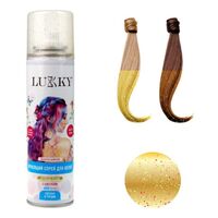 Спрей-краска для волос "Lucky" (150 мл; золотой с блёстками)