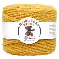 Пряжа "Плюшевая №220" (100 г; 80 м; горчица)