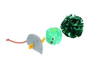 Набор игрушек для кошек "Мышь, бочонок и шуршалка" (3 шт.)