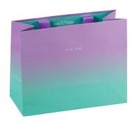 Пакет бумажный подарочный "Duotone. Turquoise-Lilac gradient" (23х18х10 см)