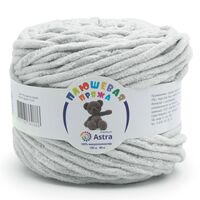 Пряжа "Плюшевая №902" (100 г; 80 м; светло-серый)