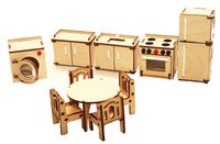 Сборная деревянная модель "Мебель для кукольного домика. Кухня"