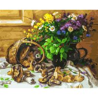 Картина по номерам "Букет и грибы" (400х500 мм)