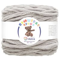 Пряжа "Плюшевая №911" (100 г; 80 м; серый)