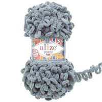 Пряжа "Puffy Fine №87" (100 г; 14,5 м; серо-голубой)