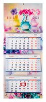 Календарь настенный квартальный на 2023 год "Delicate flowers" (33х81 см)