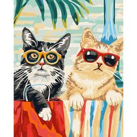 Картина по номерам "Модные коты" (40х50 см)