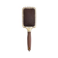 Расческа для волос "Expert Care Rectangular Nylon Bristles Gold & Brown"