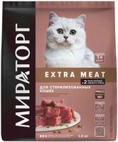 Корм сухой для кошек "Extra Meat" (1,2 кг; телятина)