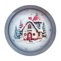 Поднос металлический "Пряничный домик" (282х16 мм)