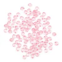 Бусины пластиковые "Граненый круг" (8 мм; 90 шт.; светло-розовый)