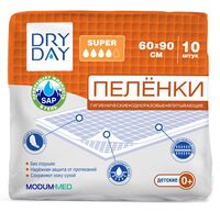 Пелёнки одноразовые детские "Super 0+" (10 шт.; 60х90 см)