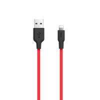 Кабель USB 2.0 Hoco X21, AM/Lightning M, (черно-красный), 1м