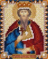 Вышивка бисером "Икона Святого мученика князя Чешского Вячеслава" (85х110 мм)