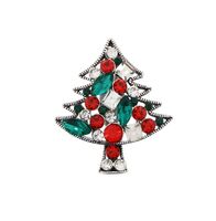 Брошь "Маленькая ёлочка" (разноцветная в чернёном серебре)