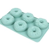 Форма для выпекания силиконовая "Пончик" (бирюзовый)