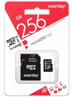 Карта памяти micro SDXC 256Gb Smartbuy Class 10 U3 (с адаптером SD)