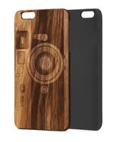 Чехол Case Wood для iPhone SE 2020/2022 (зебрано/фотоаппарат)