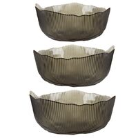 Набор салатников стеклянных "Frost Stripe" (3 шт.; серый)