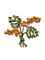 Брошь "Цветы Мимозы" (жёлто-зелёная в золоте)