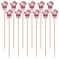Набор шпажек бамбуковых "Весёлый Санта" (24 шт.)
