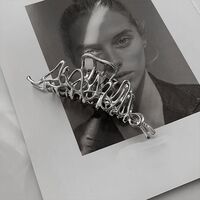 Заколка-крабик для волос "Серебро"