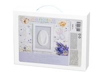 Барельеф гипсовый "Лапочка. Слепки ножек вашего малыша" (белая рамка со стеклом)