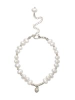 Браслет "Рисинки с сердцем" (белый в серебре)