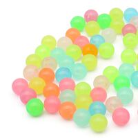 Бусины пластиковые "Светящиеся в темноте" (8 мм; микс цвета)