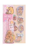 Набор гелевых наклеек "Capybara" (с розовым брелком)