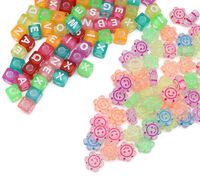 Бусины пластиковые "Буквы и смайлики"